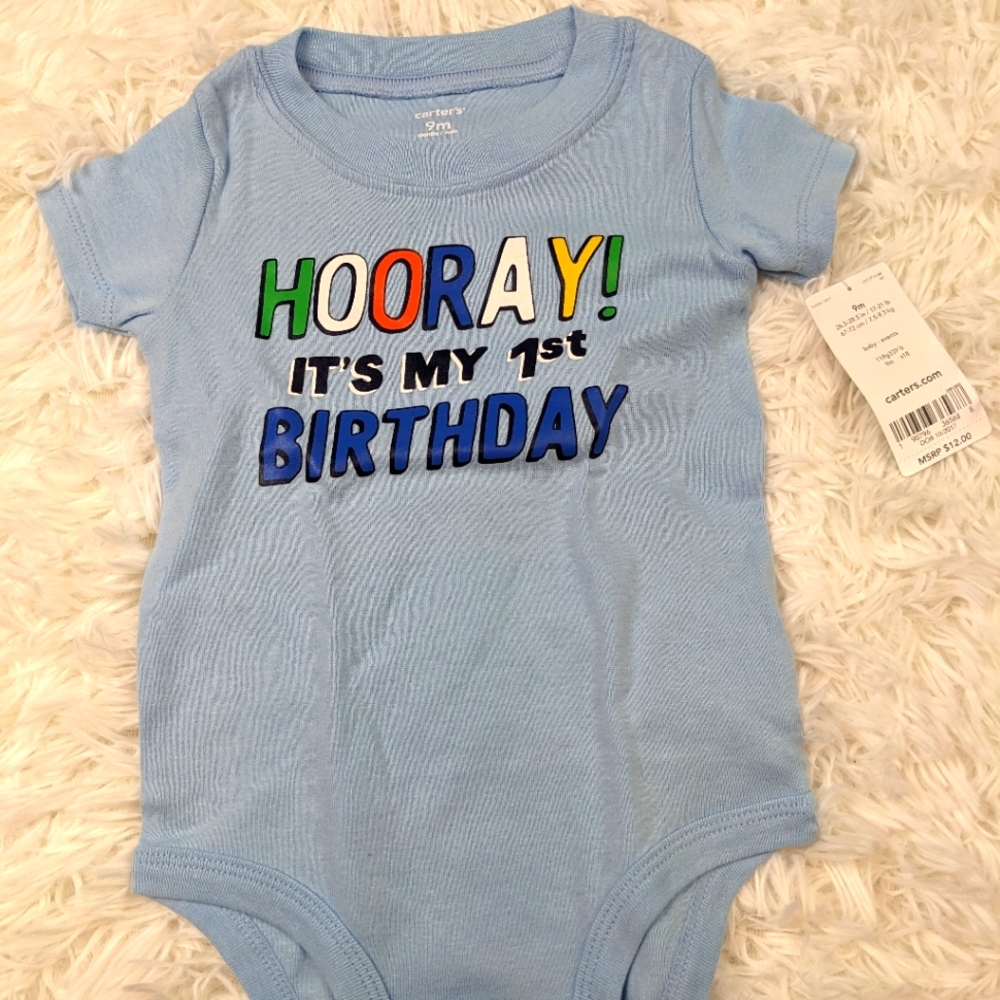 First Birthday Bodysuit Baby Boy 9M